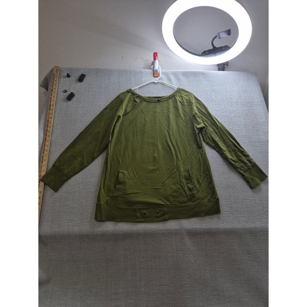 Merona Sweater Womens Large Green Raglan Sleeve Elbow Patch Boat Neck Winter